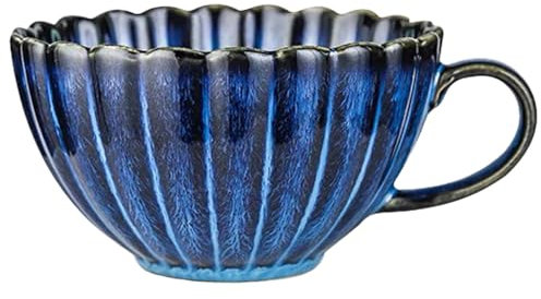 TuYines Coffee Mug,Ceramics Coffee Cup,Stoneware Coffee Mugs,Tea Mugs,Porcelain Coffee Mug,Cappuccino Cups,Pumpkin Shape Cups (6)