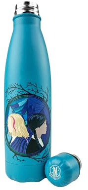 Cinereplicas Wednesday- Wednesday mit Enid 500ml Edelstahl isolierte Wasserflasche - Offizielle Lizenz
