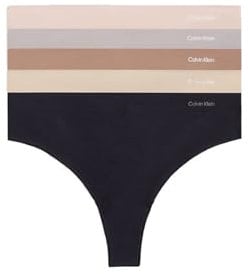 Calvin Klein Damen Thong 5PK Multipack/Unterwäsche, Mehrfarbig, S