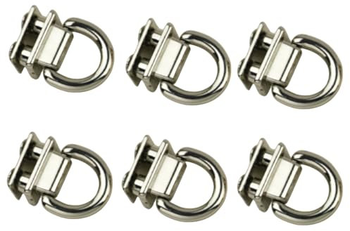 Naisfei 6 Stück D Ringe, Metalltaschenverbinder mit D-Ring, 18mm Handtaschenbrückenhalterungsschnalle mit Schrauben für DIY-Taschen, Schlüsselanhänger,Handtaschen Bastelzubehör