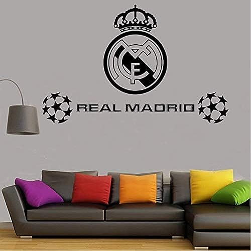 YaoyueJian Wall Decals Wall Stickers Art Wall Stickers Vinyl Wall Decals Kids Wall Stickers Vinyl Wall Sticker Football Club Real Madrid Logo Flower Bedroom Decor Boys Room Poster 40 * 70 cm