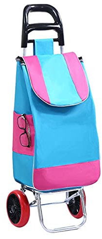 XANAYXWJ Faltbarer Einkaufswagen mit 2 Rädern, Abnehmbarer Tasche und leichtem Design - Tragbarer Einkaufswagen für bequemes Einkaufen