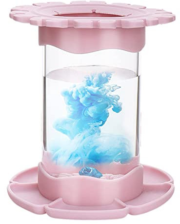 Hobngmuc Paint Brush Cleaner Rinse Cup, Art Paintbrush Cleaning Cup with Palette and Brush Organizers, Pigment Rinse Cups for Kids Watercolor Brushes Art Brush Cleaning