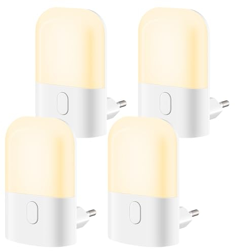 Nachtlicht Kinder Nachtlampe mit Dämmerungssensor und Steckdose, Dimmbar für Schlafzimmer, Kinderzimmer, Wohnzimmer, Flur, Treppen, Küche