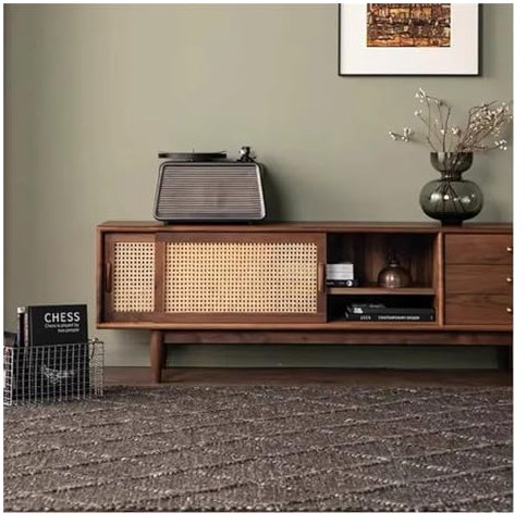 Linmeas-753 TV Stand Wood TV Stand Monitor Brackets Mount Modern TV Cabinet Ranking Fireplace Television Furniture TV Console(1.8m)