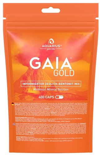AQUARIUS pro life ® - GAIAgold® Zeobent-Mix Premium Zeolith 400 Kapseln I 100% Natürliches Vulkanmineral I Ultrafein Gemahlen für Optimale Reinheit I Laborgeprüft für Sicherheit & Qualität