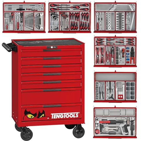 Teng Tools 516 Piece PRO35 26 Inch Wide Red Mixed Mechanics General Hand Tool Kit - TKW26R516T