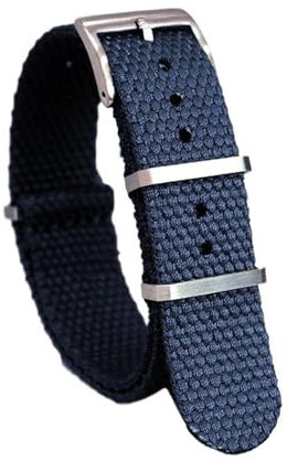 WXOSET Cinturino in nylon e cotone da 20 mm, cinturino morbido da 22 mm, adatto for cinturini da polso militari di precisione, compatibile con il braccialetto sportivo Haima 007(Blue,20mm)