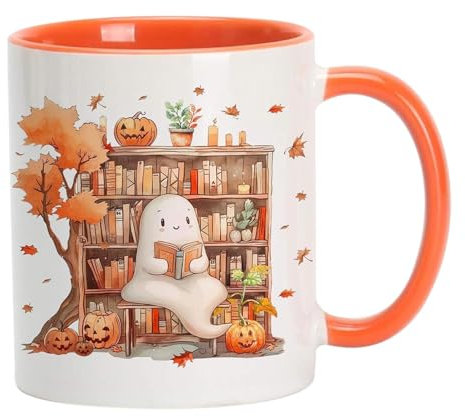 Qizeroty Tasse À Café En Céramique D'Halloween, Tasse De Citrouille Fantomatique De 400 Ml, Tasse En Céramique Mignonne De Fantôme De Citrouille D'automne D'Halloween Pour Le Café, Le Thé