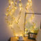 LED Lichterkette Künstlich, Lichterkette Goldene Silberne Blätter 10 m 100 LED, Herbst Lichterkette innen, Llluminated Blätter Vine Home Decor Artificial Vineyard Wall Hochzeit, Party Decor (Gold)