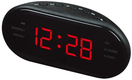 jojofuny Radiowecker Mit Projektion Decke Fm-Radio Nachtlicht Und Schlummerfunktion Großem Gewölbtem Display