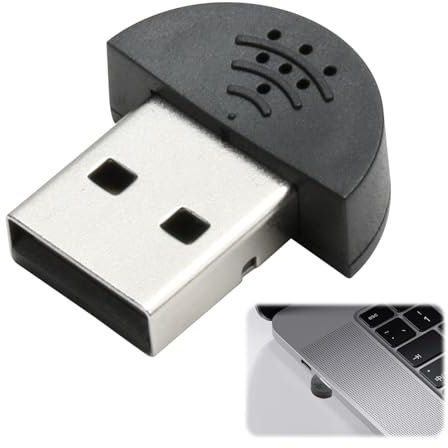 THKO Laptop Microphone, Mini Usb Microphone Portable Desktop, Studio Speech Computer Microphones Plug-and-Play Black without Software Drivers