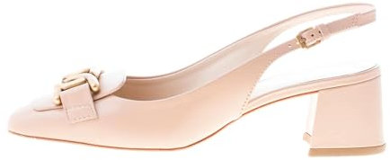 Tod's Donna Decolletè Slingback Kate in Pelle Rosa Cipria con Catena Oro. Tacco 5 cm Color Rosa Size 37