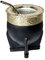 Taza Mate Imperial Argentino Premium - Hecho de Acero Inoxidable Térmico - Exterior Cuero Negro con Borde de Alpaca Labrada a Mano, Mate Artesanal (Labrado)