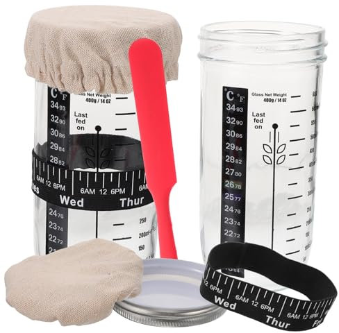 PRETYZOOM 2juego Tarros De Vidrio para Masa Madre Recipiente Hogar Resistente Altas Temperaturas Práctico y Útil