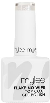 Mylee Nail Gel Polish Iridescent Flake No-Wipe Top Coat 10ml, UV/LED Soak-Off Nail Art Manicure Pedicure, Professional, Salon & Home Use, Long Lasting, Easy to Apply, No Chips, Durable & Safe
