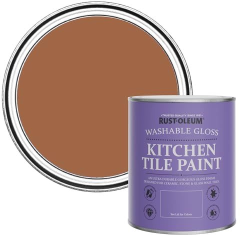 Rust-Oleum Water-Resistant Kitchen Tile Paint in Gloss Finish - Cinnamon 750ml