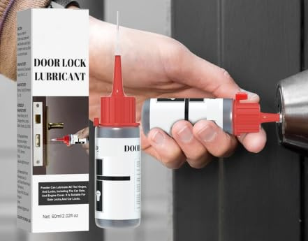 Lubrifiant pour cylindre de serrure, lubrifiant de serrure de porte de 60 ml, huile lubrifiante sèche, graisse en spray, huile de charnière de porte en poudre lubrifiante