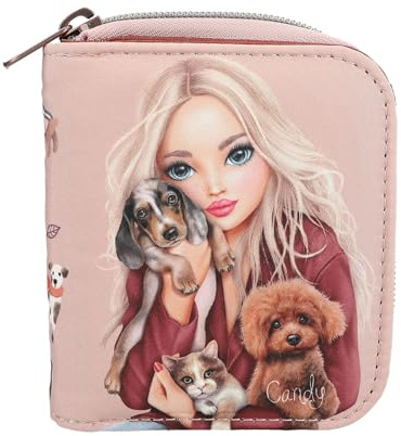 Depesche 13678 TOPModel Fur Ever Friends Portemonnaie, Rosa und Kupfer | Model Motiv, Hunden und Katzen, Geldbörse, Druckknopf-Verschluss