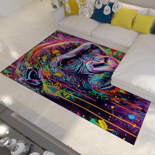 WEECHAINGE Tappeti Banksy Runner per corridoio 180x270cm antiscivolo lavabili Graffiti Art Animal Area Soft Low Pile astratto moderno ingresso Cucina Comodino Lavanderia Sala giochi