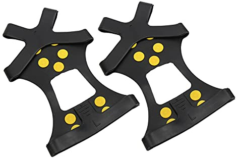 Jonlaki Steigeisen mit 10 Stahlzähnen für Outdoor-Schneeklettern Zum Bergsteigen und Wandern – rutschfeste Spikes für Mehr Stabilität (L)