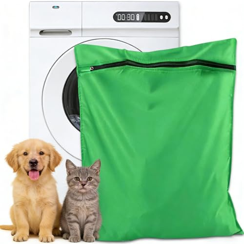 Haustier-Wäschesack, 65 x 70 cm, Haarfangbeutel für Hunde, Katzen, Kaninchen, Haustierfell-Filterbeutel, großes Fassungsvermögen, feinmaschige Wäschesäcke mit verdecktem Reißverschluss für