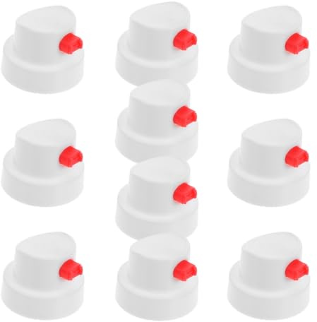 TIDTALEO Aerosol Spray Can Nozzle Accessories 10pcs, White Pe Tips | Spray Paint Nozzles, Precise Spraying for Graffiti Touch-up Paint Jobs, Waterproof Button, Easy to Use