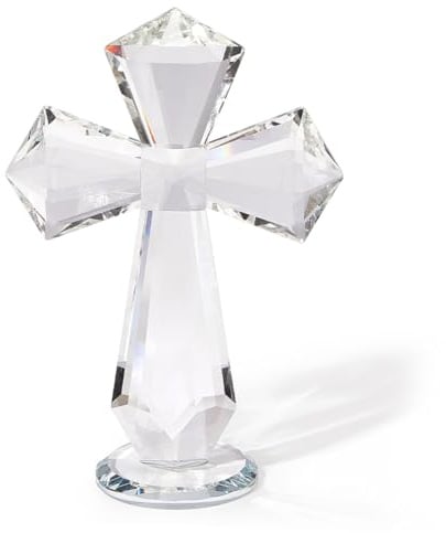 DICOSMETIC 14.7cm Klarer Kristall Kreuz Dekoration Heiliges Kreuz Sammelfigur Glas Christliche Kreuze Dekorative Glas Kreuze Ostern Weihnachten Geschenk für Frauen Männer