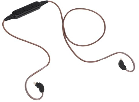 Naroote Bluetooth IEM Adapter, 2 Pin 0.78mm Wireless Earhook Cable with Mic & Volume Control, Bluetooth 5.3 Low Latency, 6-8H Battery, Replacement Adapter for Wired In Ear Monitors