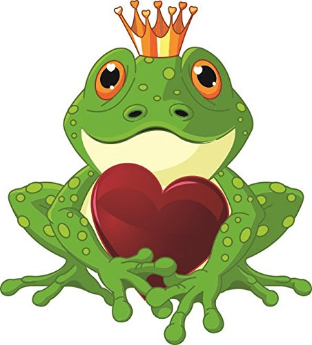 U24 Aufkleber Froschkönig mit Herz Frosch Autoaufkleber 10 x 11 cm Sticker Konturschnitt