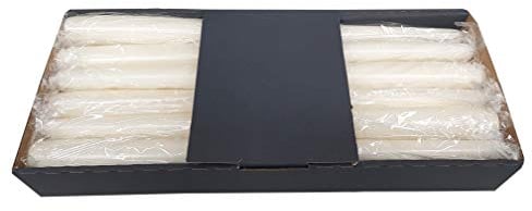 Schlanke & Stabile Spitzkerzen - Weiß - Länge 30cm / Ø 2,3cm - 12 Stück im Pack - Hohe Brenndauer (10 Stunden) & Einwandfreies Brennverhalten - Altarkerzen/Leuchterkerzen