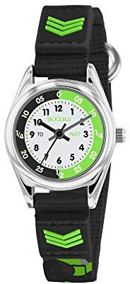 Tikkers Jungen Analog Quarz Uhr mit Stoff Armband TK0154