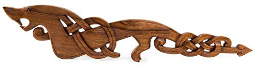 Windalf Wikinger Drache SALFAR 70 cm Zelt Dekoration & Wandbild Links schauend Handarbeit aus Holz