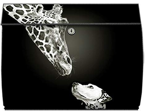 motivX-Ideenwerkstatt Briefkasten Swing Wandbriefkasten mit Motiv Giraffe und Hund