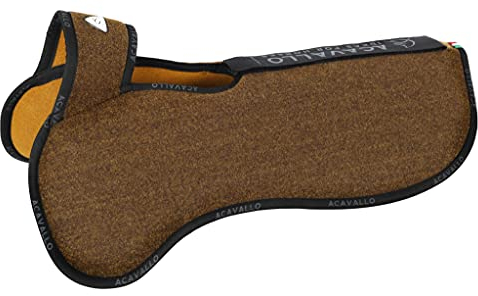 Acavallo Widerristfreies Konfigurations-Taschenpad doppelseitig Filz - doppelt erhöht - Brown/Mustard AC837