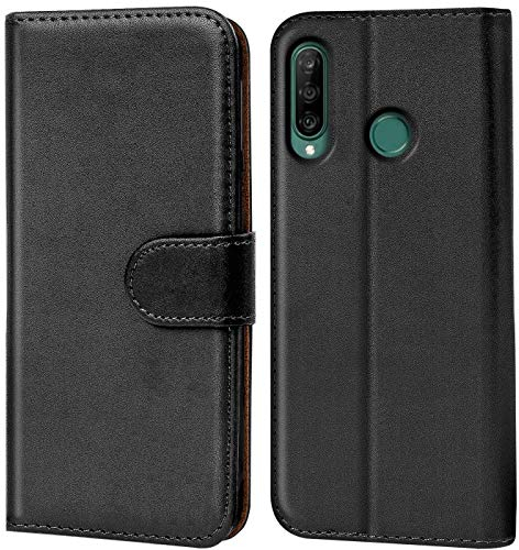 Verco Handyhülle für Huawei Y6p Hülle, Klapphülle für Huawei Y6p Tasche PU Leder Flip Case Brieftasche - Schwarz