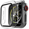 TAURI 2 Pezzi Cover per Apple Watch SE/Series 6/5 /4 44mm con 9H in Vetro Temperato [Tocco Sensibile][HD Clear] Sottile Rigida Custodia per Apple Watch 44mm - Trasparente