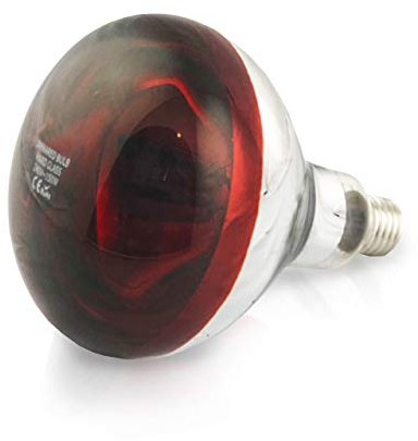 Rotlichtlampe Wärmelampe 150 Watt E27 aus Hartglas 240 Volt - Infratrotlampe für Tiere - Küken, Kaninchen, Ferkel, Hundewelpen, Hühnerstall, Hasen