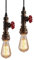 PETITES ECREVISSES Industrielle Pendelleuchte E27 Wasserrohr Vintage Hängeleuchte Lampe Leuchte Metall Deckenleuchte 60W für Esszimmer Bar Restaurant Café,Rostig (2 Stück)