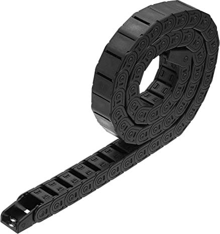 sourcing map R38 15x20mm Drag Chain Cable Wire Carrier Nylon Open Type 1 Meter with End Connectors for Electrical CNC Router Machines