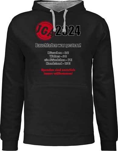 Shirtracer Pullover Herren Frauen Hoodie Kontrast zweifarbig - JGA Junggesellenabschied Männer - Aufgaben der Braut - Bezahlen - Bauchladen war gestern - XL - Schwarz/Grau meliert - Polterabend