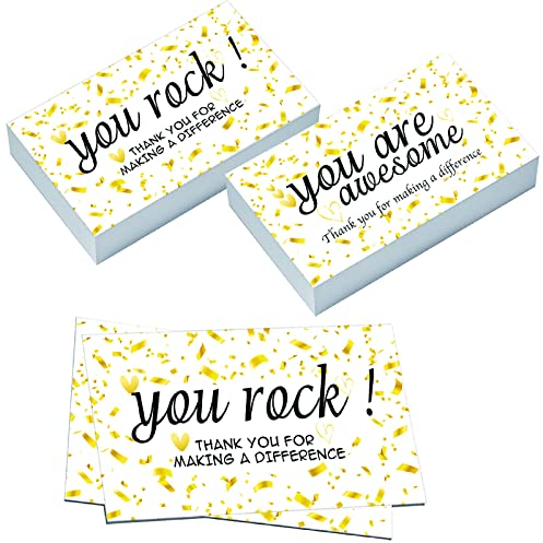 JINMIKEJI 200 Stück You Are Awesome-Karten, bunte Dankeskarten, Dankeskarten, Dankeskarten, Wertschätzungseinlage, Grußkarte für Mitarbeiter, Lehrer, Mitarbeiter, Arzt, Freiwillige
