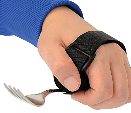 YJZQ Adaptateur Aide Manger Ustensiles Adaptatifs Dragonne Couverts Manchette à Utiliser Cuillère pour Personnes Agées Handicapées