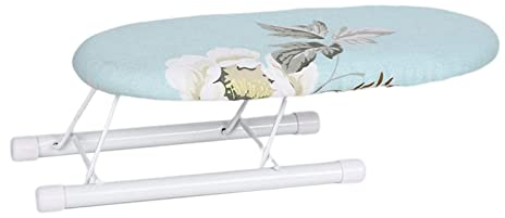 Colcolo Foldable Ironing Board Compact & Lightweight with Heat Resistant Board Cover, Ironing Shirt, Sleeves, Cuffs, Neckline for Laundry, Light Blue