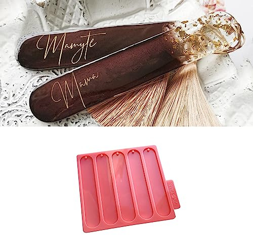 MelbMolds Moule en silicone marque-pages pour résine époxy - Style coins arrondis - Créez des marque-pages personnalisés pour les amateurs de livres.