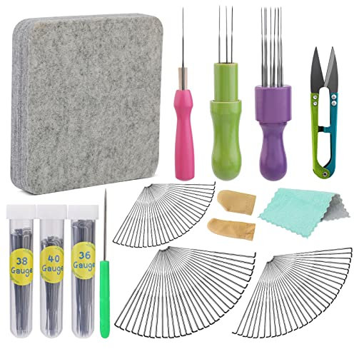 99 Stück Nadeln Filzwerkzeuge Nadeln Wollfilzen Weiche Nadelfilz Pad mit 3 Größen Filznadeln für Nadelfilzen Handwerk DIY