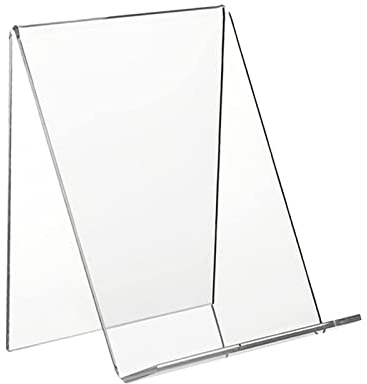 LOVIVER L-förmiger Buchständer Buchhalter Buchständer mit Leiste Acryl-Staffelei für Schule, Studium, Filme, Videospiele, Schreibwaren, Bücher