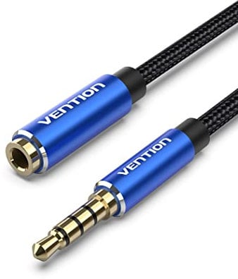 VENTION Headphone Extension Cable 3m 3.5mm AUX Extension Cable Male to Female Audio Lead Nylon Braided Stereo Earphone Cord Audio Jack Extension Compatible with Laptop PC MP3 Player Speaker (Blue)