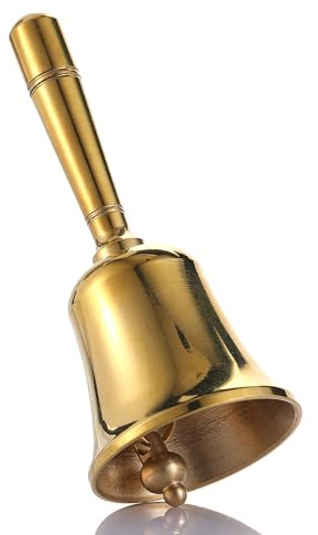 Homelavie Super Loud Solid Brass Hand Call Bell Dinner Bell (S) | Hand Bells for Seniors Bedside, Teacher Classroom Bell, Ringing Bell at Wedding, Tibetan Meditation Bells, Gift for Bedridden