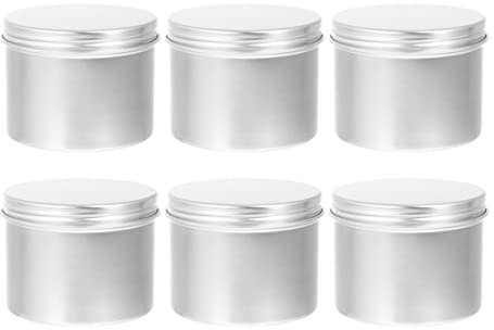 TOPPERFUN 6 Pièces Pot De Bougie Pots à Bougies En Métal Conteneurs En Métal Boîtes à Bougies Avec Couvercles Des Boîtes De Conserve Pots De Cire De Bougie Mini Pots Aluminium 4 Onces Phoque